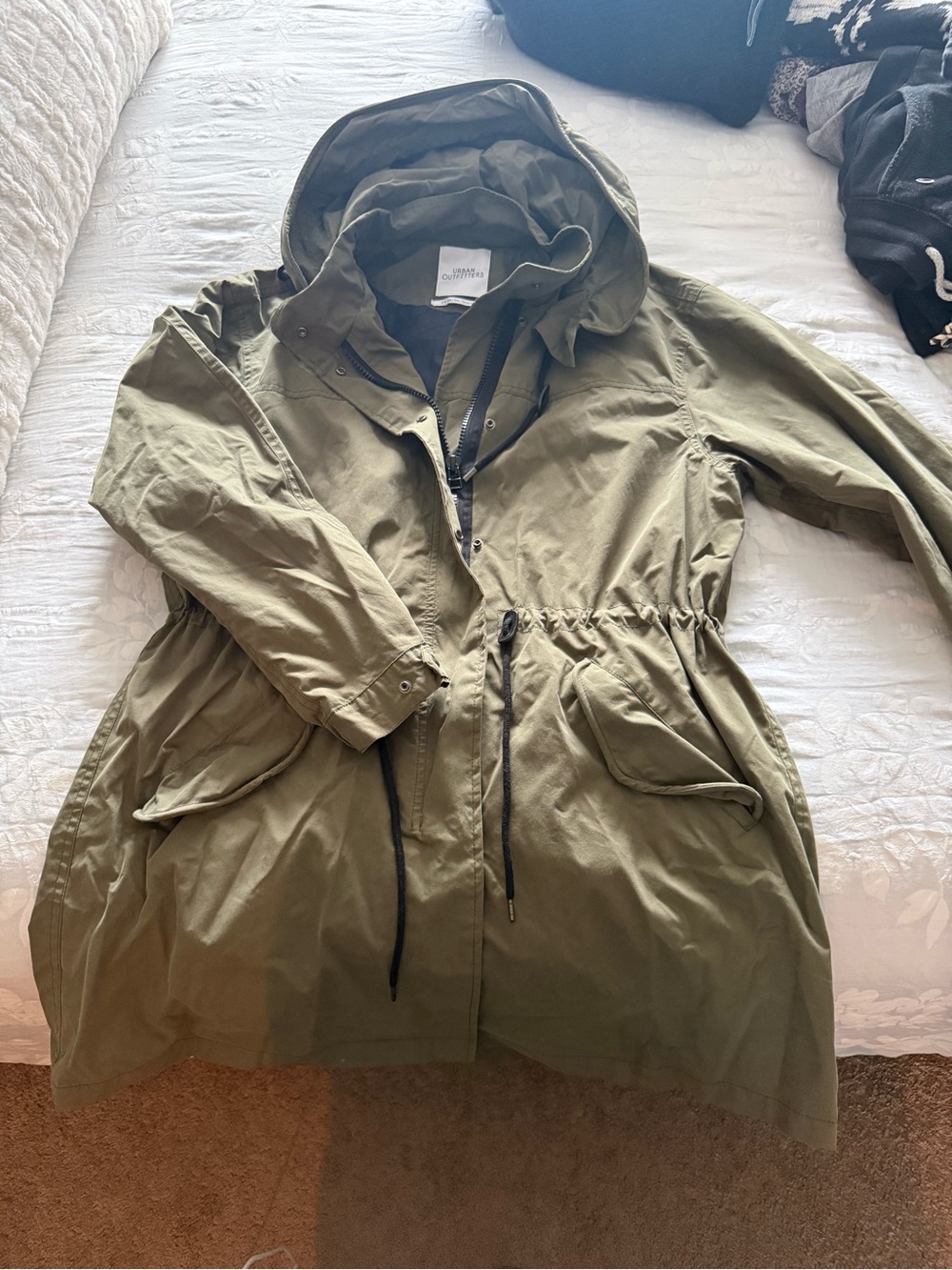Urban Outfitters Olive Utility Hooded Anorak Jacket